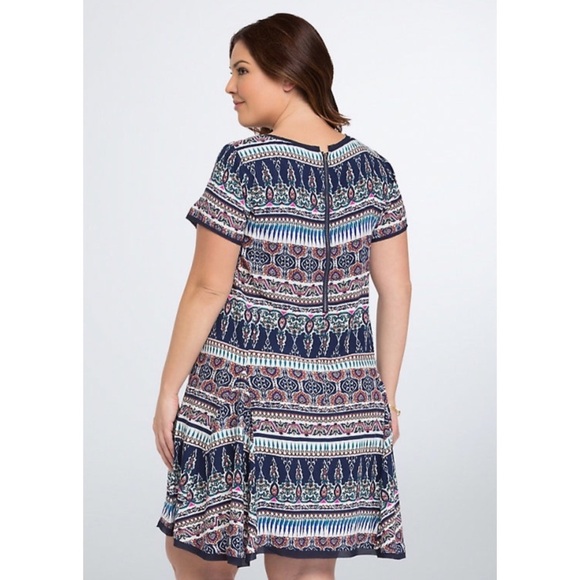 Torrid Printed Navy Blue Boho Style Dress Plus Size 2x - Picture 2 of 8